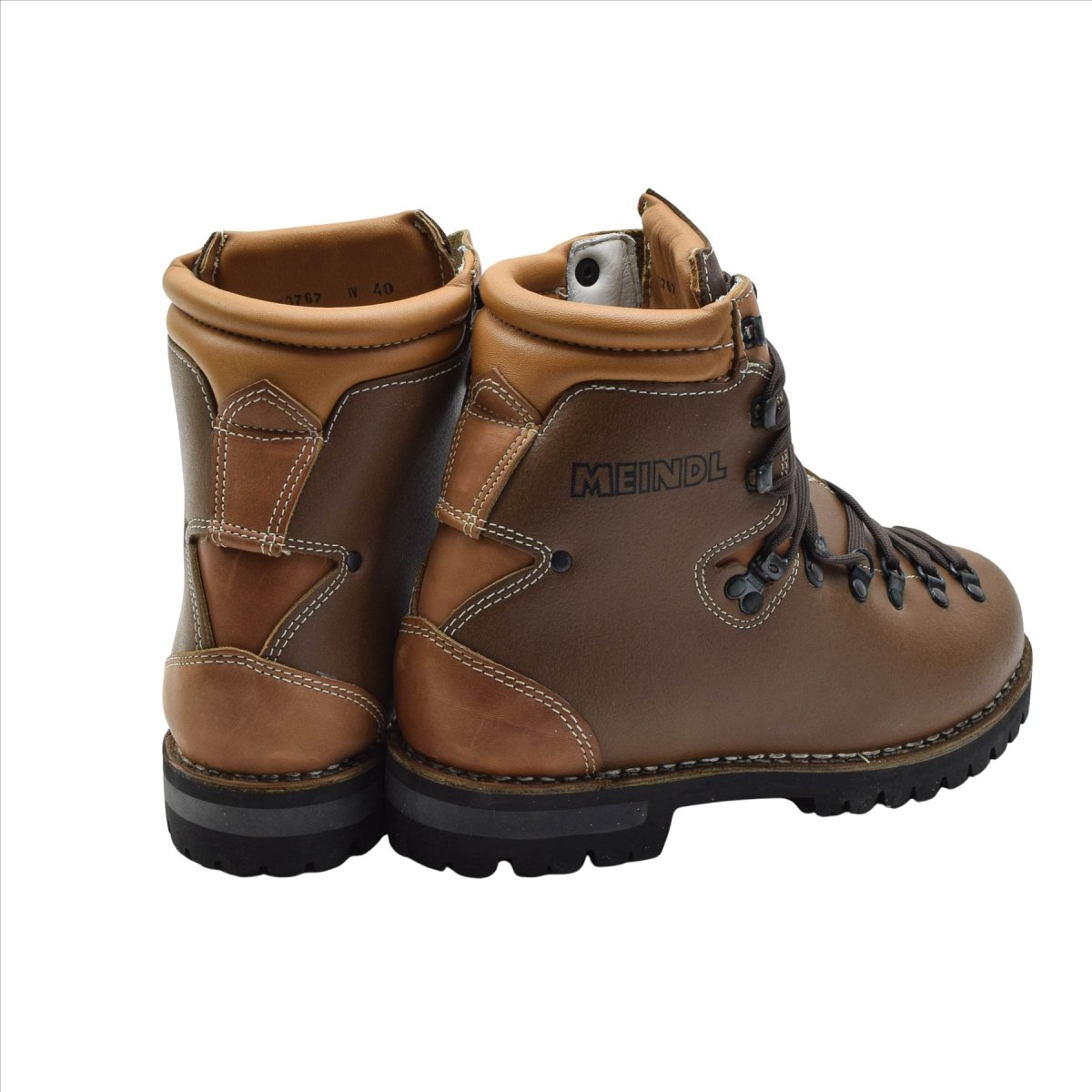 Bottes de randonnée militaires allemandes originales en cuir Vibram Outdoor marron