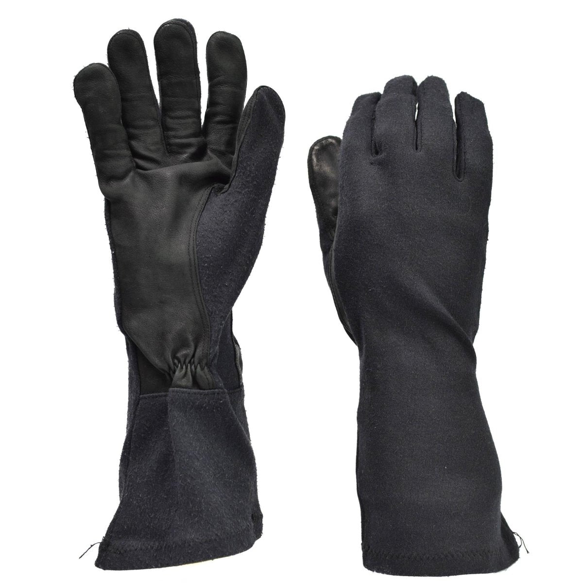 Gants longs d'origine de l'armée allemande en aramide noir résistant à la chaleur, surplus tactique
