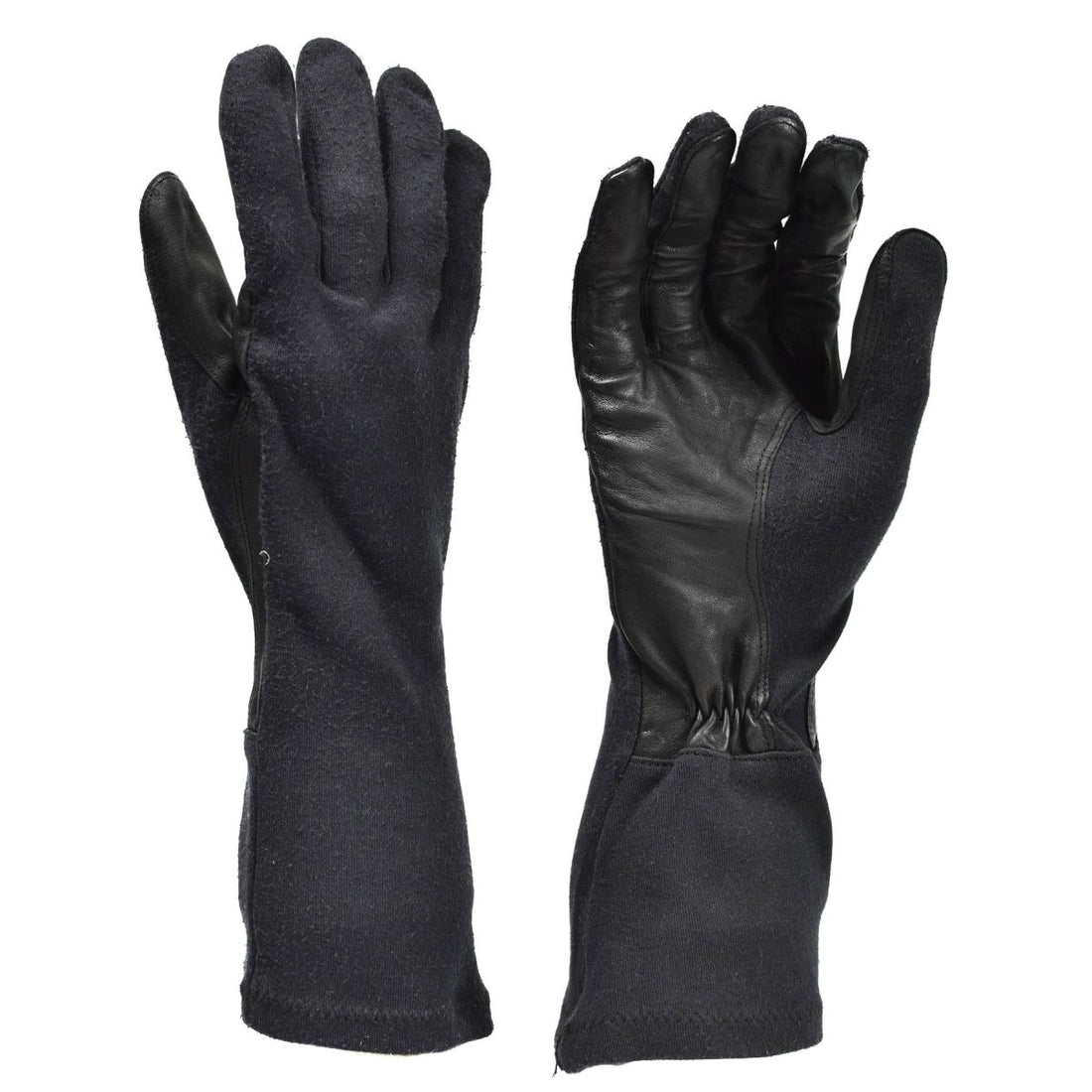 Gants longs d'origine de l'armée allemande en aramide noir résistant à la chaleur, surplus tactique