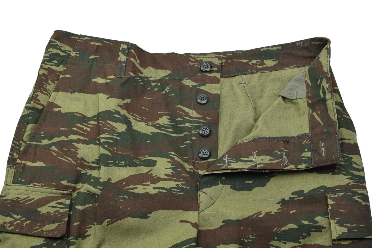 Pantalon de campagne militaire grec original BDU poches cargo camouflage lézard