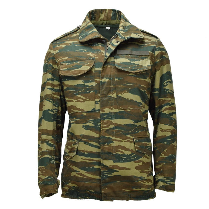Veste de campagne militaire grecque originale M65, doublure amovible, problème militaire, camouflage lézard - GoMilitar