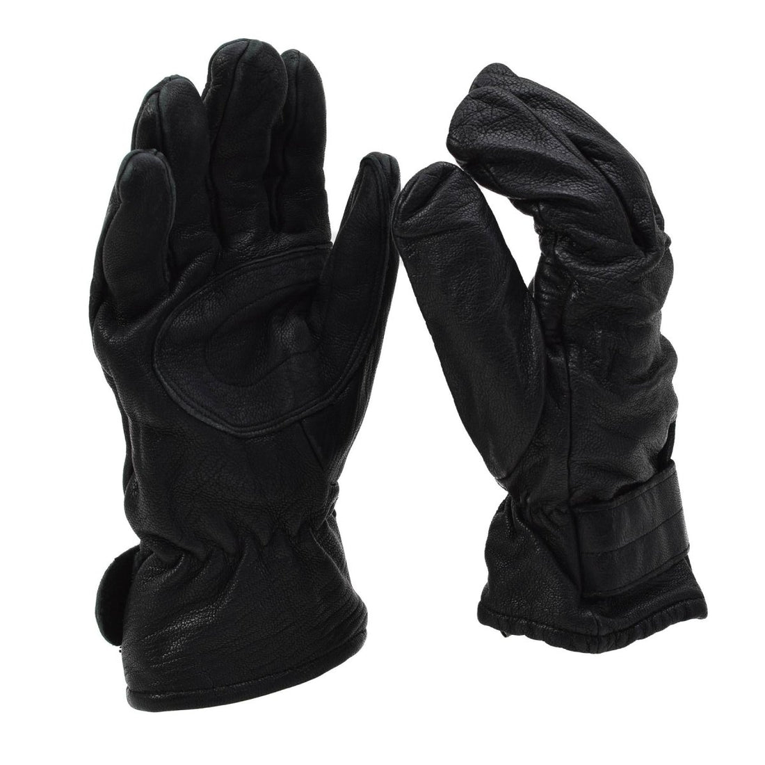 Gants en cuir d'origine de l'armée hongroise doublés militaires hiver extérieur noir