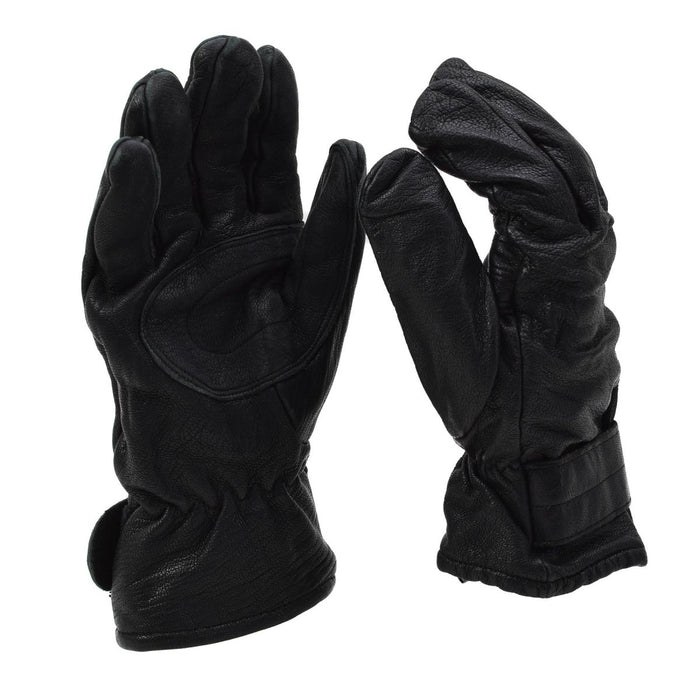 Gants en cuir d'origine de l'armée hongroise doublés militaires hiver extérieur noir - GoMilitar