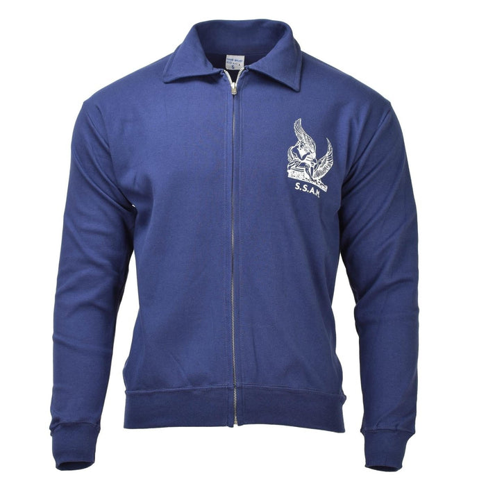 Veste de sport bleue militaire originale de l'armée de l'air italienne, vêtements de sport entièrement zippés NOUVEAU - GoMilitar