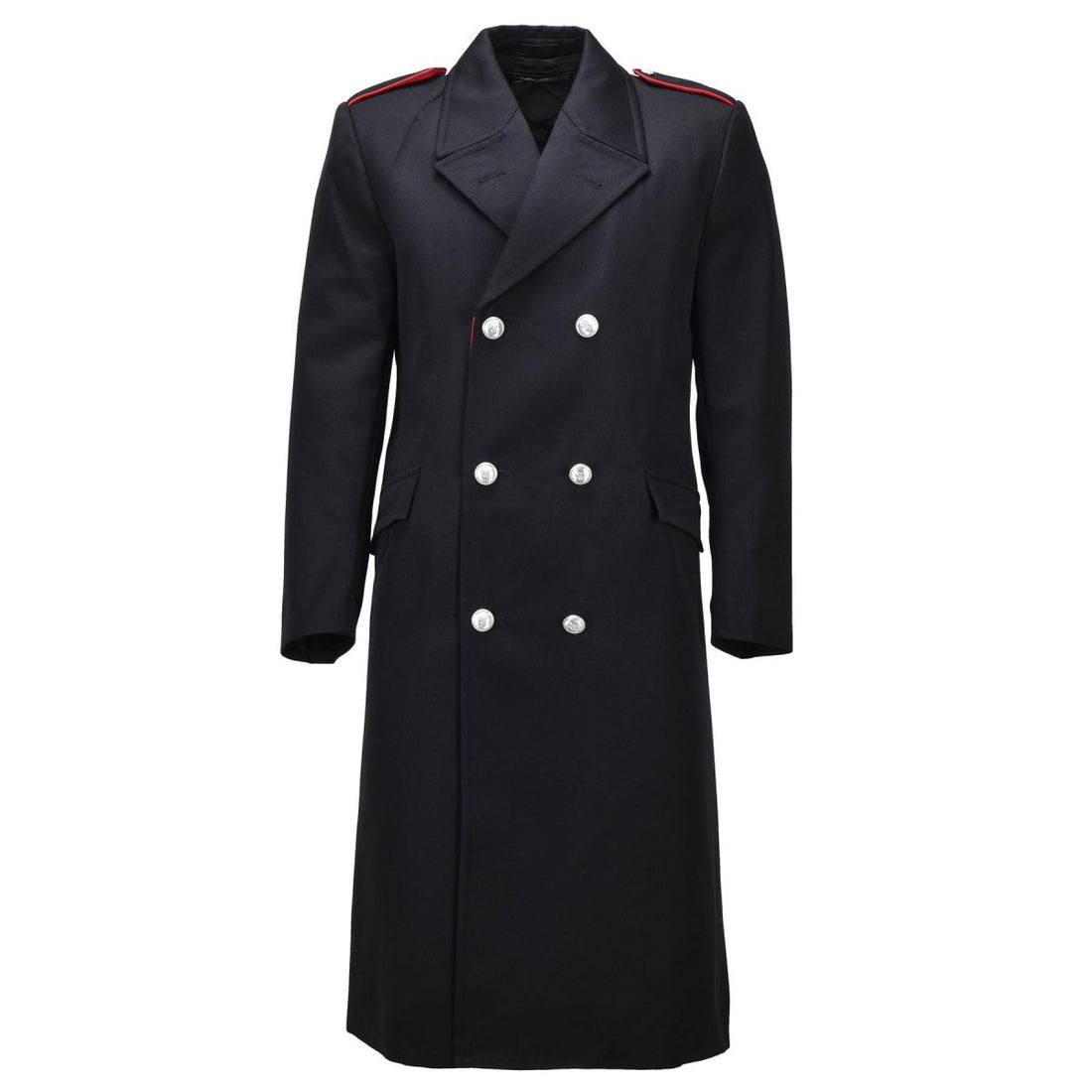Manteau en laine des carabiniers de l'armée italienne d'origine, uniforme à double boutonnage noir