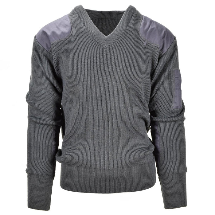 Pull commando original de l'armée italienne Jumper pull en laine gris col V NEUF - GoMilitar