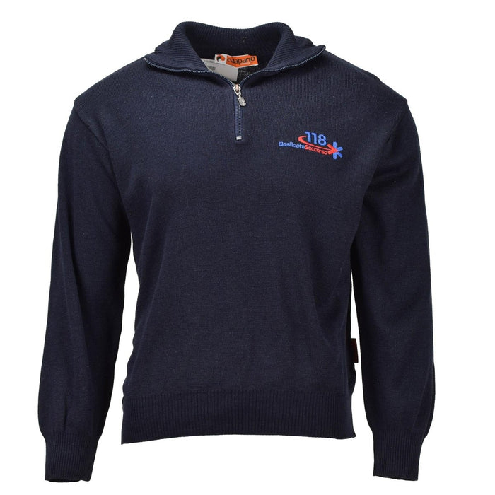 Pull original des services d'urgence de l'armée italienne, pull bodywarmer en laine bleue - GoMilitar