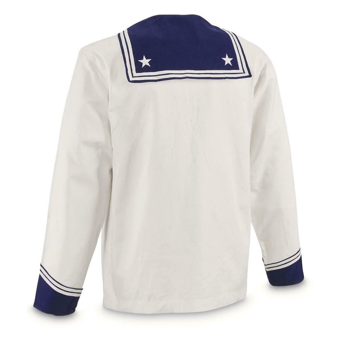 Chemise militaire de l'armée italienne originale à manches longues, blanche, pour marins militaires