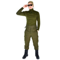 Chemise en tricot originale de l'armée italienne avec fermeture éclair, sous-vêtement thermique F1 vert OD NEUF