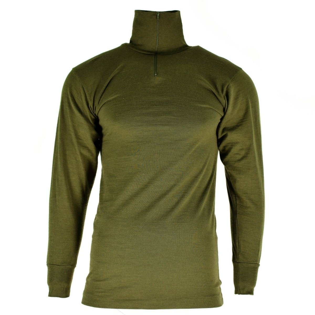 Chemise en tricot originale de l'armée italienne avec fermeture éclair, sous-vêtement thermique F1 vert OD NEUF
