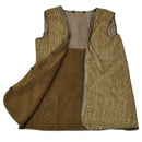 Original Italian military brown liner vest quilt faux fur vintage warm khaki - GoMilitar