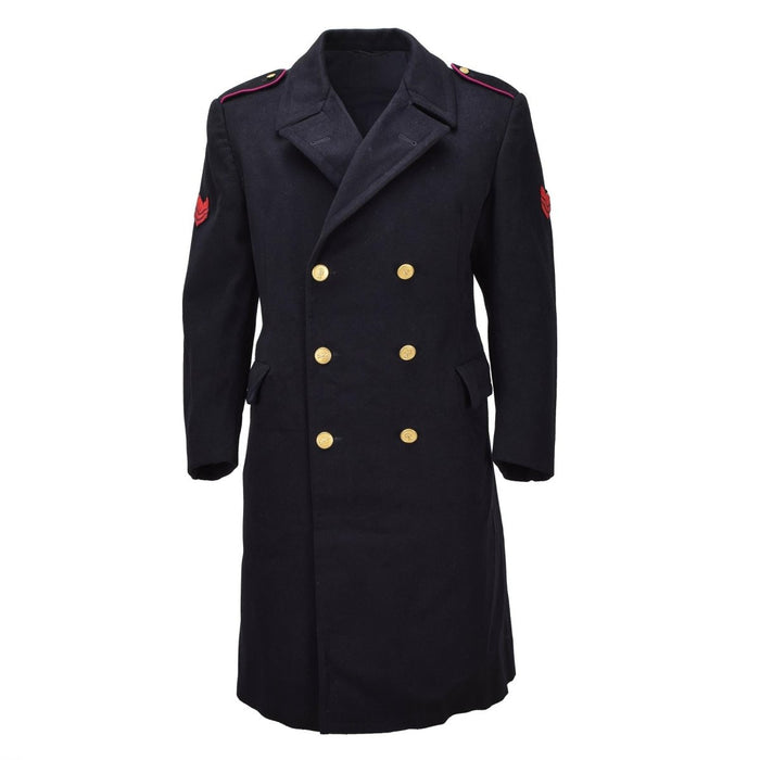 Original Italien Militaire Carabinieri Robe Manteau Laine Double Boutonnage Noir - GoMilitar