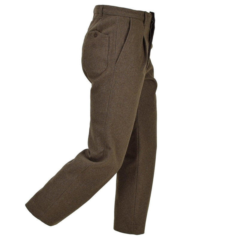 Original Italian military dress uniform pants brown wool vintage trousers army - GoMilitar