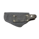 Gray nylon military pistol holster with snap-button closure and metal belt clip for secure carry.