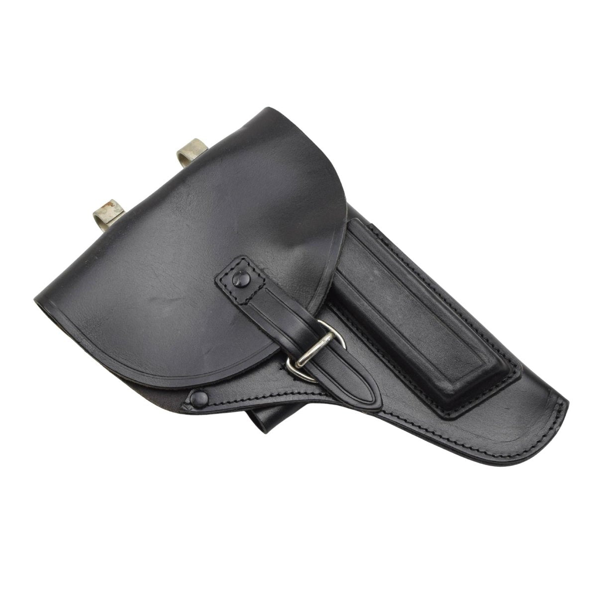 Étui de pistolet militaire italien d'origine, fermeture à boucle pour droitier, noir
