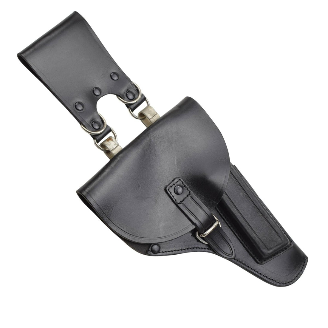 Étui de pistolet militaire italien d'origine, fermeture à boucle pour droitier, noir