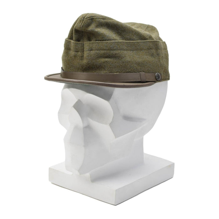 Casquette snapback militaire italienne originale en laine olive légère vintage - GoMilitar