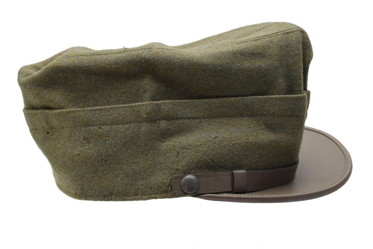 Casquette de campagne militaire italienne originale snapback en laine olive légère vintage