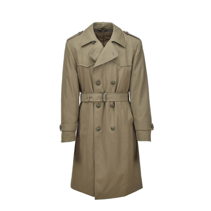 Trench militaire italien original manteau formel kaki doublé ceinturé vintage NEUF - GoMilitar