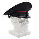 Original Italian Military Visor Cap Vintage Wool Surplus Army Hat Black - GoMilitar