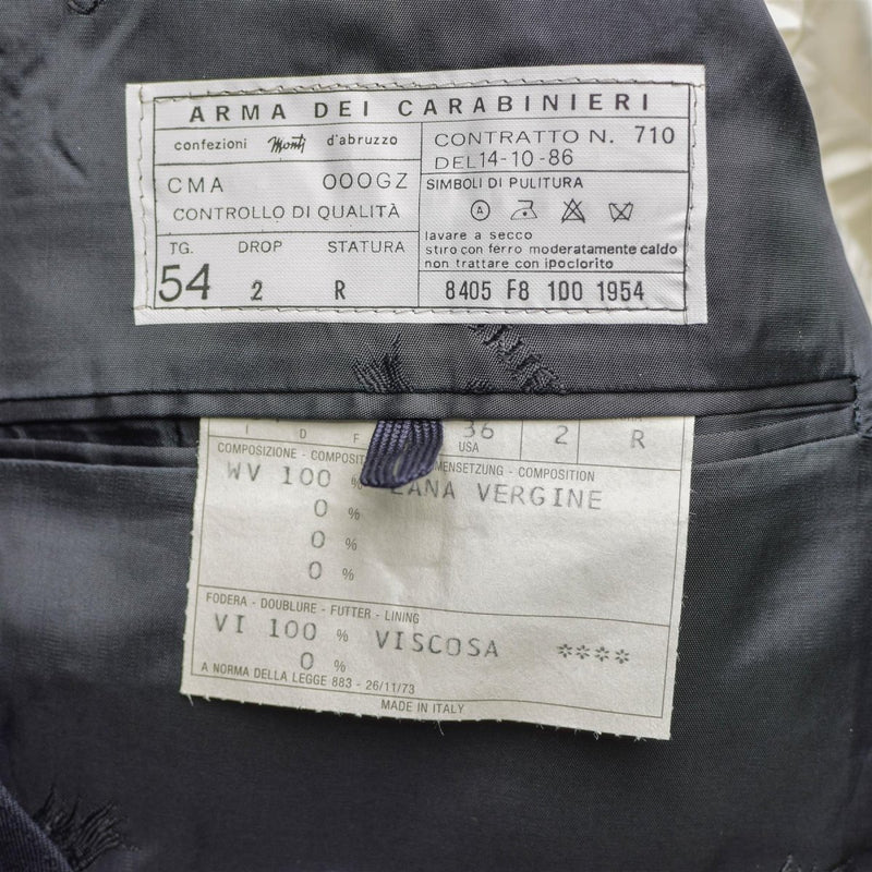 Uniforme original des carabiniers de la police italienne, costume d'officier des forces de l'ordre NEUF