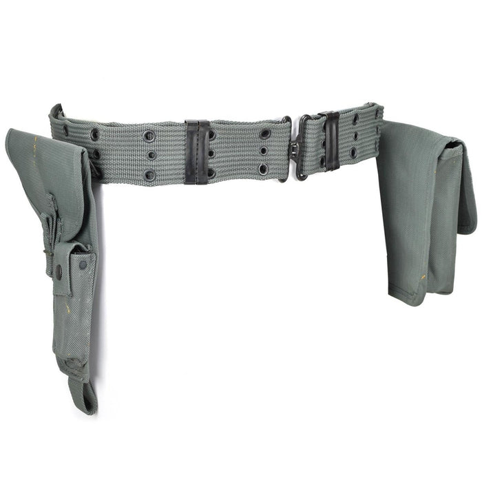 Étui de ceinture pour pistolet de la police italienne d'origine, avec pochette à munitions et système de taille réglable durable, en tissu gris