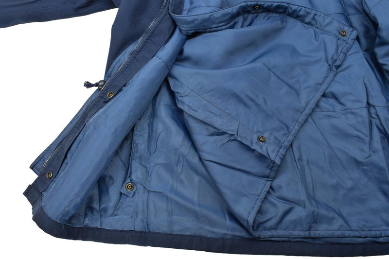 Veste parka marine originale italienne trilaminée à capuche vintage imperméable NEUF
