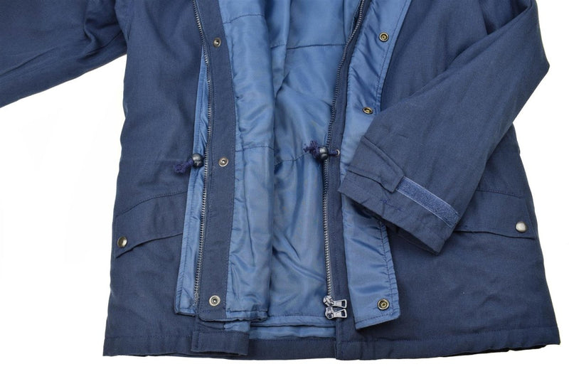 Veste parka marine originale italienne trilaminée à capuche vintage imperméable NEUF