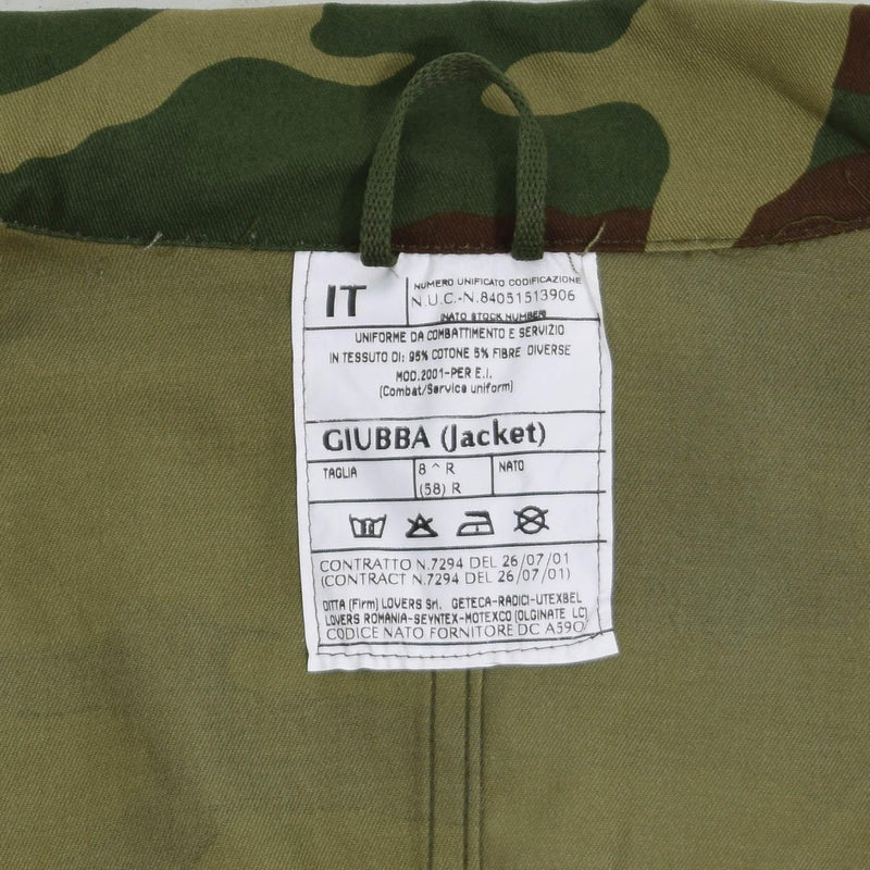 Veste de combat militaire originale italienne légère camouflage forêt surplus de l'armée NEUF