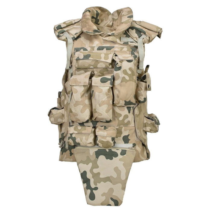 Gilet tactique militaire polonais original, porte-plaque léger, camouflage du désert - GoMilitar