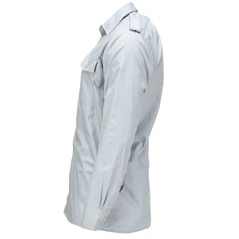 Chemise d'origine suédoise gris-bleu de l'armée suédoise avec épaulettes, neuf