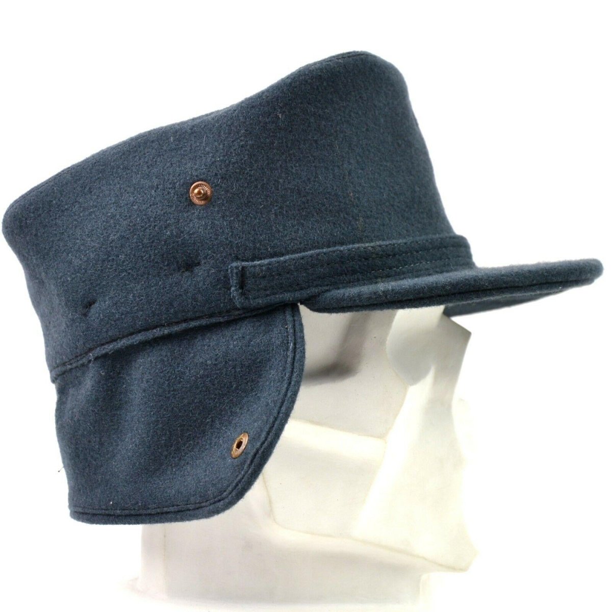 Chapeau d'hiver en laine de l'armée suédoise d'origine. Casquette d'hiver bleue suédoise NEUF