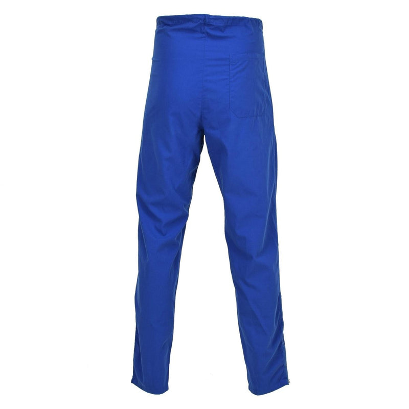 Original Swedish Military sweatpants trousers adjustable waist work wear Blue - GoMilitar