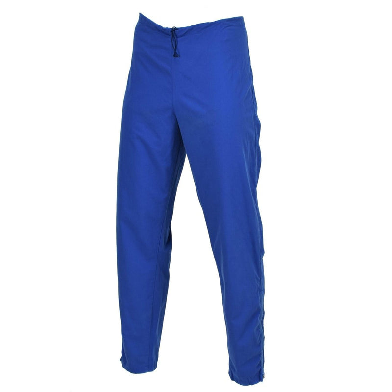 Original Swedish Military sweatpants trousers adjustable waist work wear Blue - GoMilitar