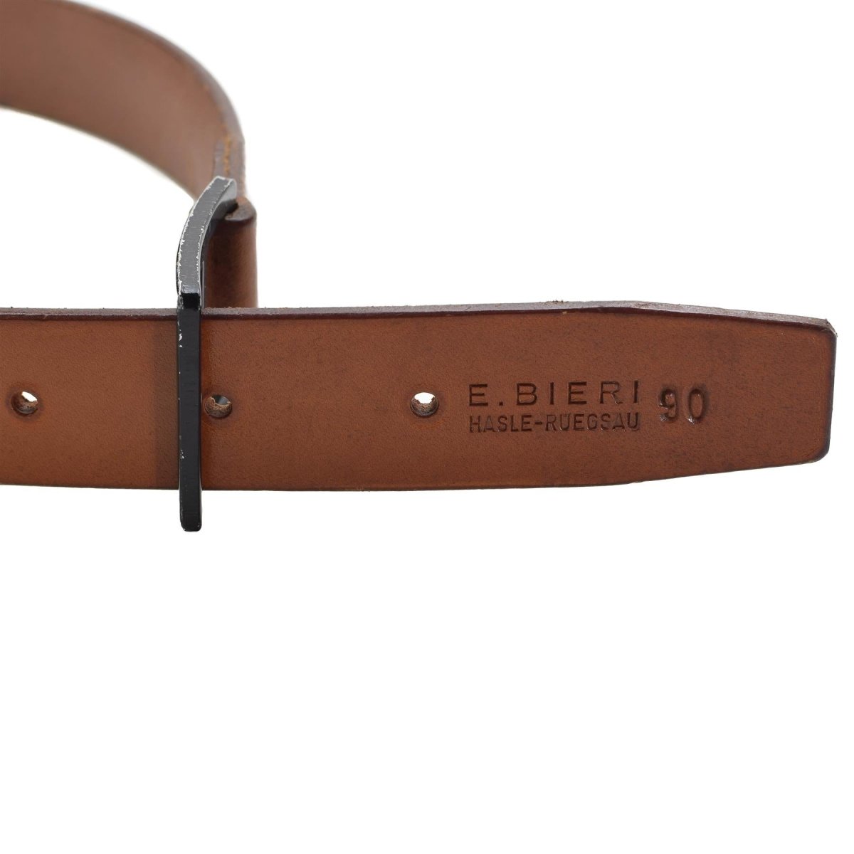 Ceinture de pantalon originale de l'armée suisse décontractée classique en cuir marron surplus militaire NEUF
