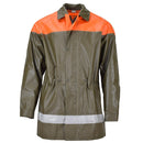 Original Swiss army rain jacket olive civil protection waterproof long coat NEW - GoMilitar