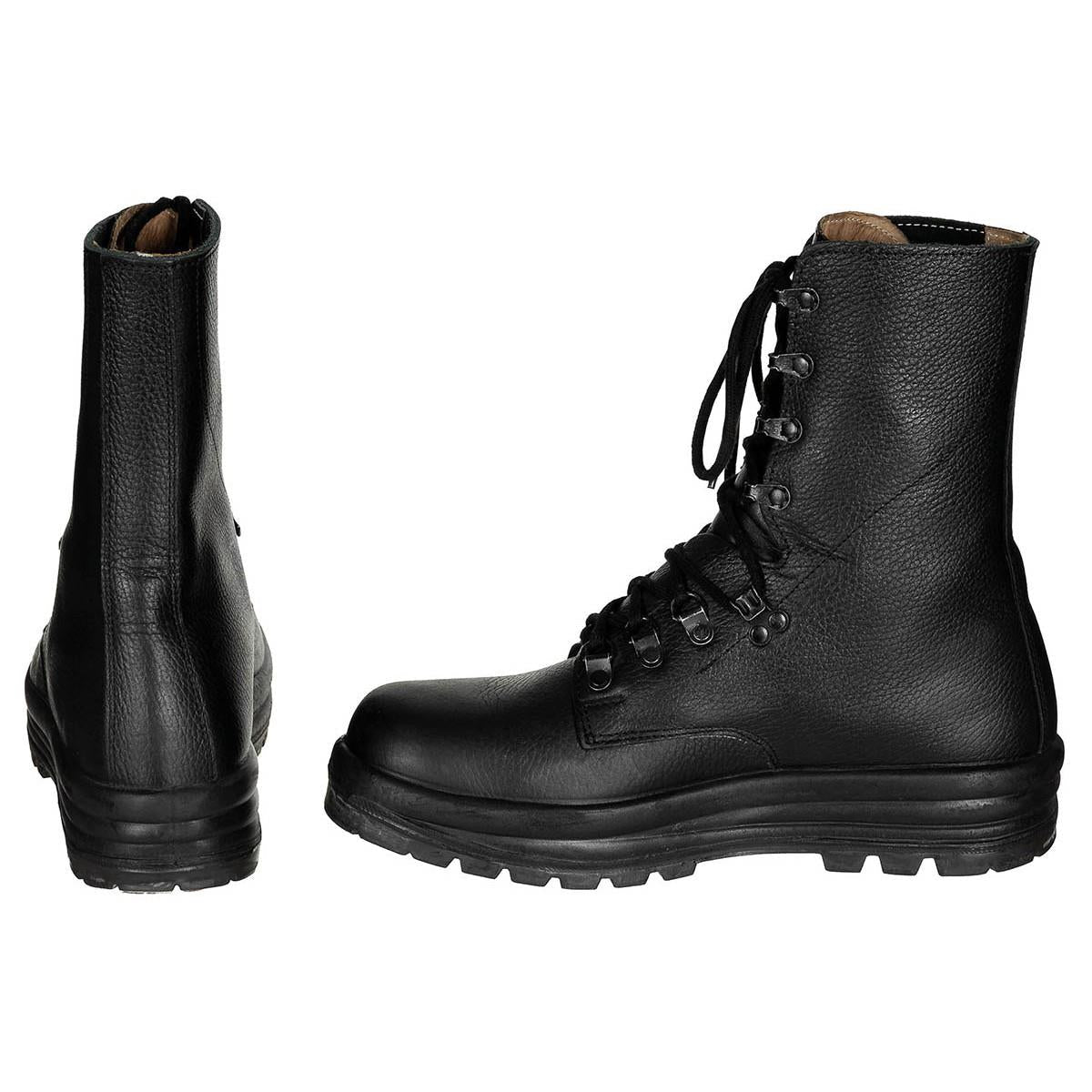 Bottes de combat militaires suisses originales M95 en cuir, problème de surplus de l'armée, noir