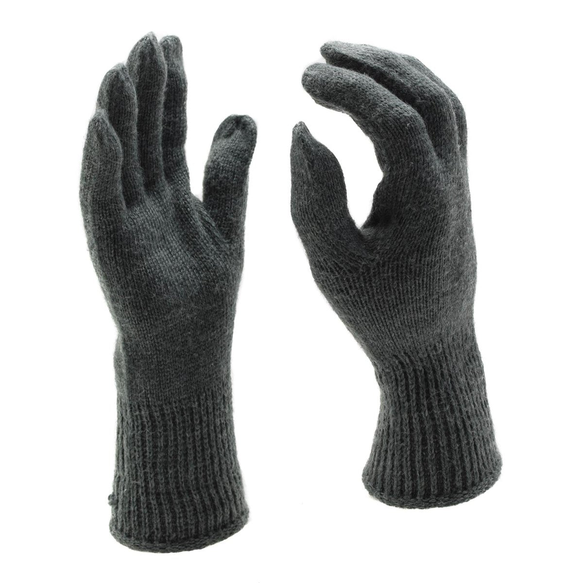 Gants de tir d'hiver militaires suisses originaux tricotés avec doigt à gâchette gris