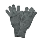 Gants de tir d'hiver militaires suisses originaux tricotés avec doigt à gâchette gris, présentés en tricot gris pour une utilisation extérieure et tactique.