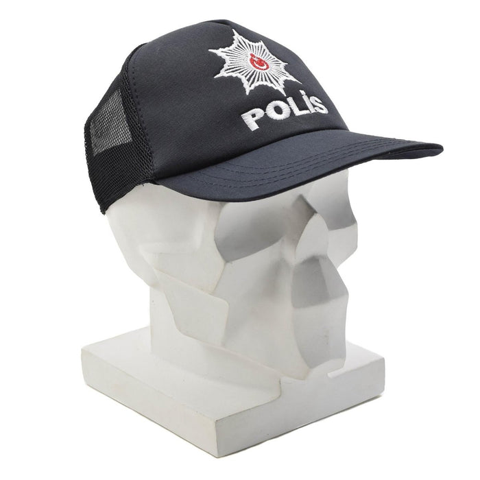 Casquette de campagne POLIS militaire turque originale, insert en maille, fermeture réglable, noir - GoMilitar