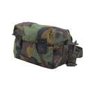 Original U.S. Military woodland camouflage shoulder bag pouch with secure buckle closure and adjustable strap