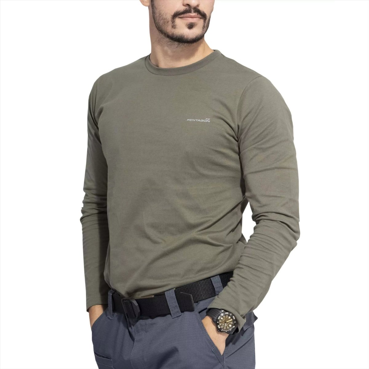 PENTAGON Ageron 2.0 T-shirt à manches longues, coupe confortable, sans odeur, séchage rapide