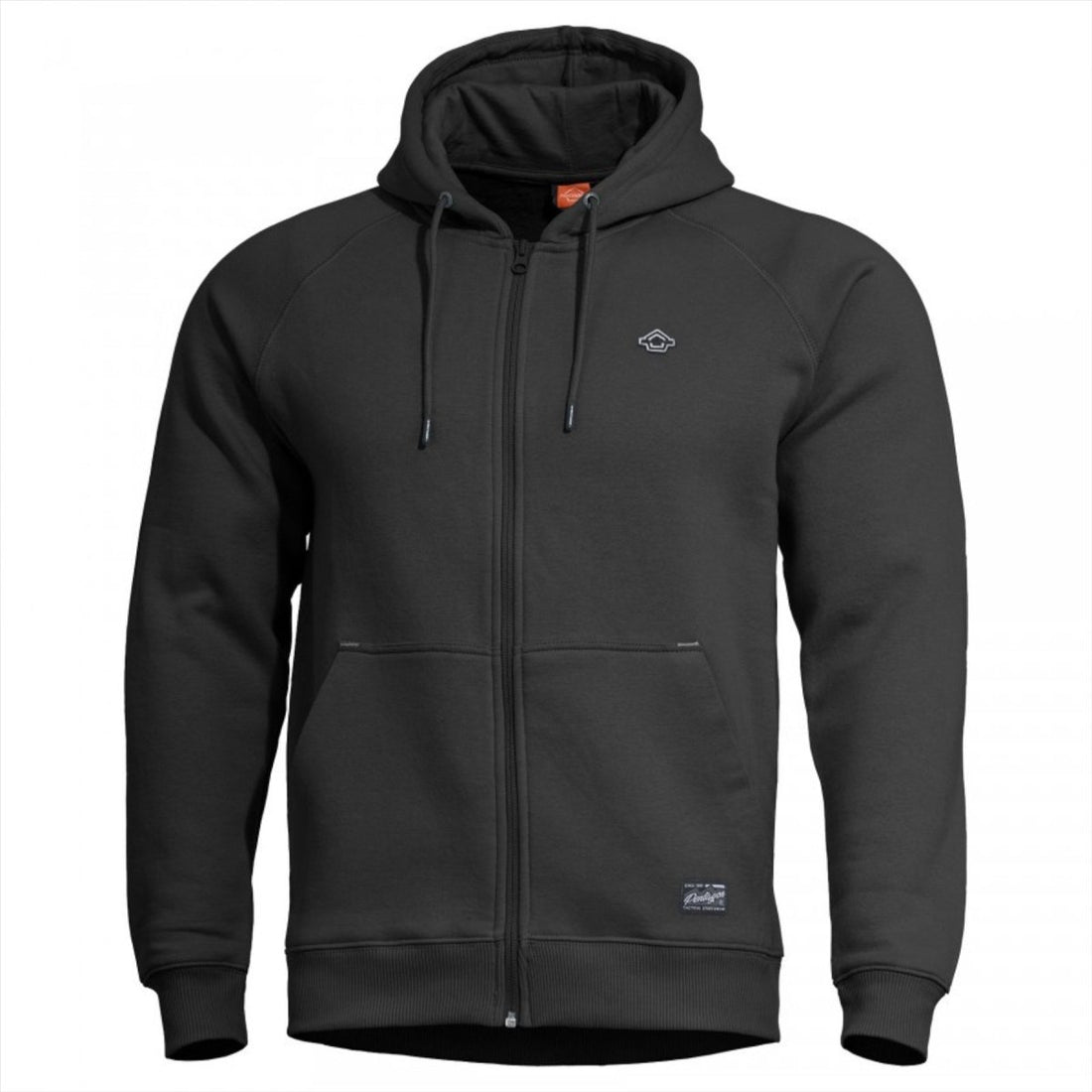 PENTAGON Phaeton Pull entièrement zippé Coupe confortable Coutures plates Capuche tempête Noir