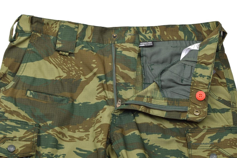 Pentagon Ranger 2.0 military style lizard camo ripstop pants with reinforced seat and multiple pockets.