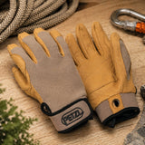 Petzl Cordex Gants d'escalade Double couche de cuir Corde de rappel Manipulation Beige