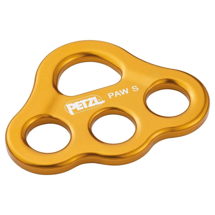 PETZL PAW S Plaque de Gréement de Sécurité 3 Points d'Ancrage Aluminium Haute Résistance Jaune - GoMilitar