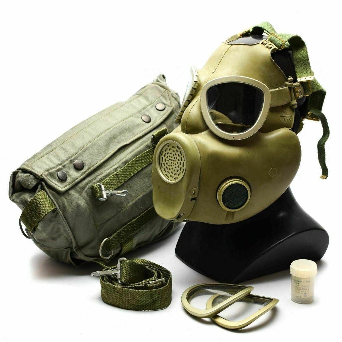 Masque à gaz militaire polonais MP-4 Véritable produit chimique respiratoire Gris Olive OD NEUF