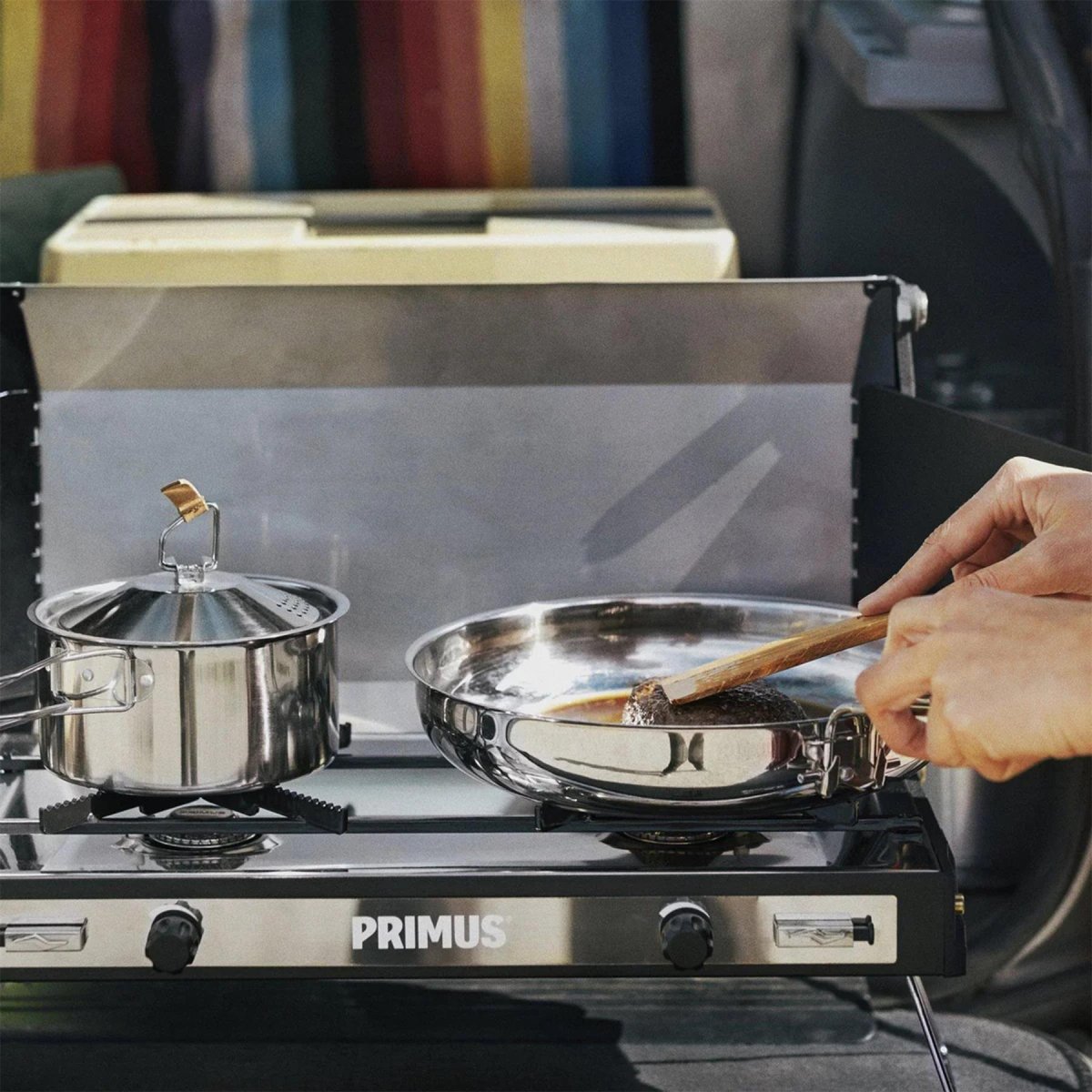 Primus Campfire Cookset S Batterie de cuisine de camping en acier inoxydable avec sac