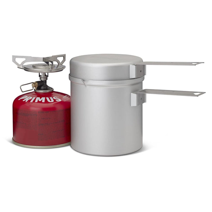 Ensemble de réchaud Primus Essential Trail KIT compact et léger avec casserole de 1 L pour la randonnée et la cuisine en plein air.