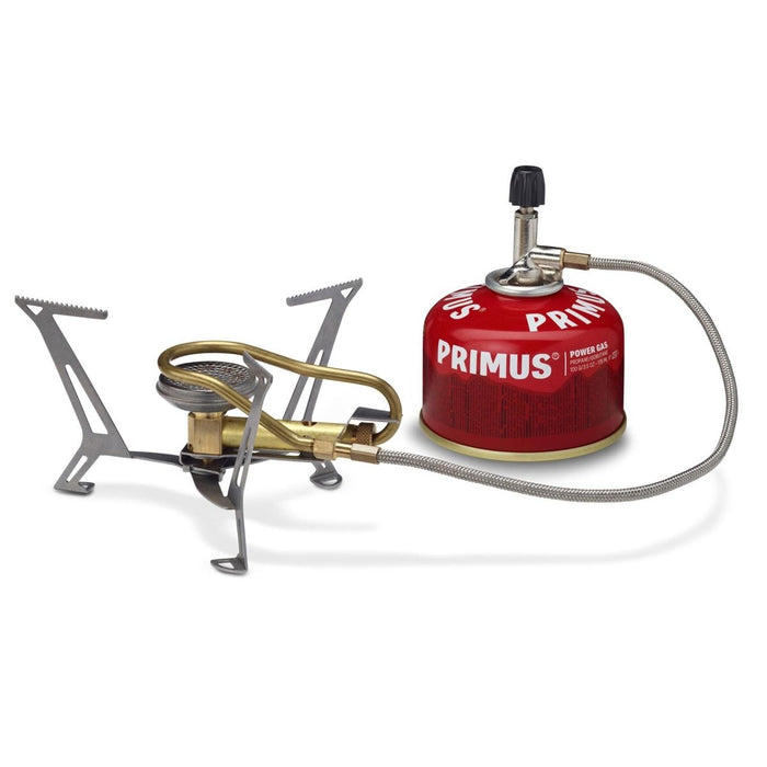 Réchaud de camping léger Primus Express Spider II avec trépied et cartouche de gaz rouge pour la cuisine en plein air et les randonnées